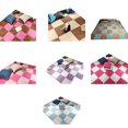 GENEMA 2Pcs Contrast Color Interlocking Foam Mat DIY Plush Carpet