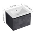 thumbnail image 6 of 24 Inch Floating Wall-Mounted Bathroom Vanity Cabinet With Ceramics Sink Countertop & Soft-Close Cabinet Door, 6 of 9
