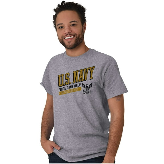 US Navy Pride Runs Deep Est 1775 Men's Graphic T Shirt Tees Brisco Brands S