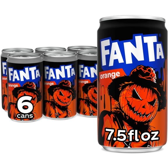 Fanta Orange Soda Pop Mini Cans, 7.5 fl oz, 6 Pack