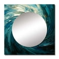 thumbnail image 2 of Designart "Majestic Motion in Teal IV" abstract spirals Square Mirror For Wall Decor - Large Blue Square Mirror Printed Wall Decor - Modern Square Living Room Mirror, 2 of 5