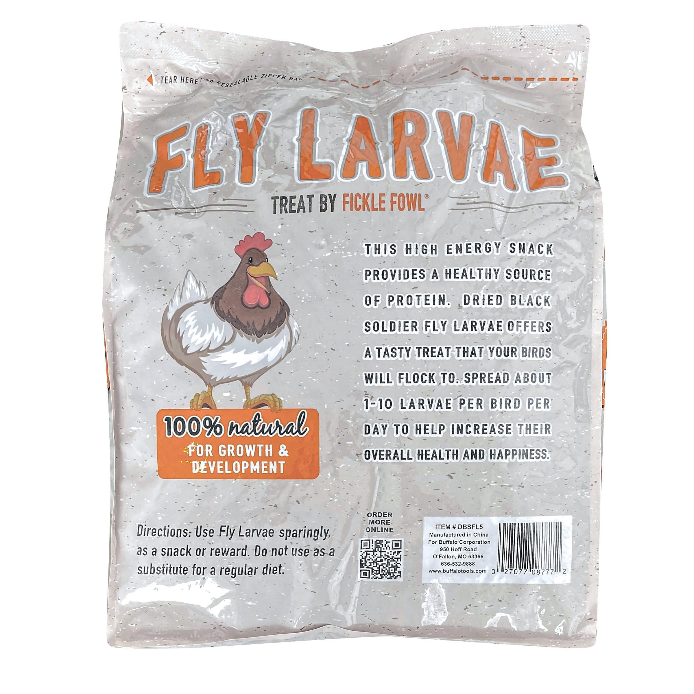 (4 pack) Fickle Fowl Black Soldier Fly Larvae 5 lbs Bag for Chickens, Wild Birds, Reptiles, and Small Pets