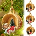 thumbnail image 2 of Adornos para árbol de Navidad, acrílico 2D, lindo perro durmiendo en una taza, colgantes, adornos para el hogar, Navidad, Año Nuevo, suministros para fiestas, 2 of 5