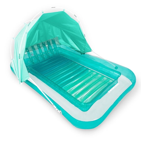 Swimline Original Inflatable Suntan Tub Float with Adjustable Shade, Mint