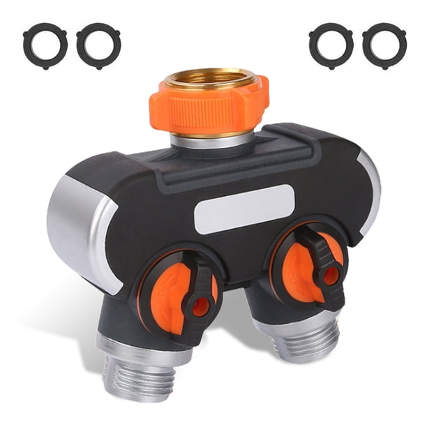 Billuyoard Divisor de manguera con 4 arandelas de goma, adaptador de tubo de de coches de riego, Conector de rociador de grifo tipo Y de plástico de Jardín y Patio UE Billuyoard HA011270-02