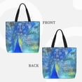 thumbnail image 2 of Fuzoiu Peacock Print Durable Tote Bag,Shoulder Bag with Zipper Closure,Casual Tote's Handbag,for Daily Use, Shopping, School, Work, 2 of 7