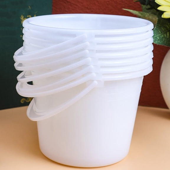 ETHZZLE White PP Durable Paint Bucket for Storage Use in Home and Business 6Pcs