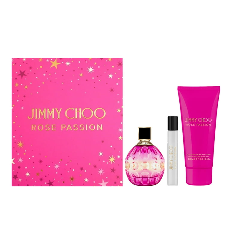 Jimmy Choo Rose Passion 3.3oz EDP, Mini Variety Perfume and Lotion