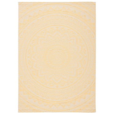 SAFAVIEH Courtyard Gracelyn Medallion Indoor/Outdoor Area Rug, Beige/Gold, 9' x 12'