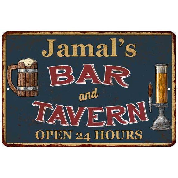 Jamal's Green Bar & Tavern Rustic Sign 16 x 24 Matte Finish Metal 116240047261