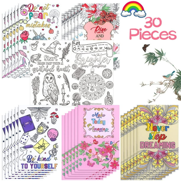 Libro para colorear Easy Inspirational, 30 unidades, para niños y adultos