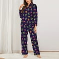 thumbnail image 2 of Daiia Mexican Frogs for Women's Long-Sleeved Pajama Set – Soft & Comfortable Sleepwear Button-Up Pajamas Cozy Lounge Wear-Large, 2 of 7
