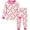 2# Pink, variant on FEDPOP Toddler Girls Pajamas Bamboo Viscose Kids Long Sleeve Snug fit Bow Printed Pjs 2pcs Set 3T