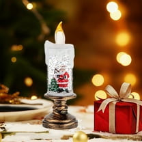 Kumdkd Flameless Christmas Candles - Battery Operated Snowball Candle Light with Rotating Water Sparkle, Safe Holiday Decor for Home & Gifts