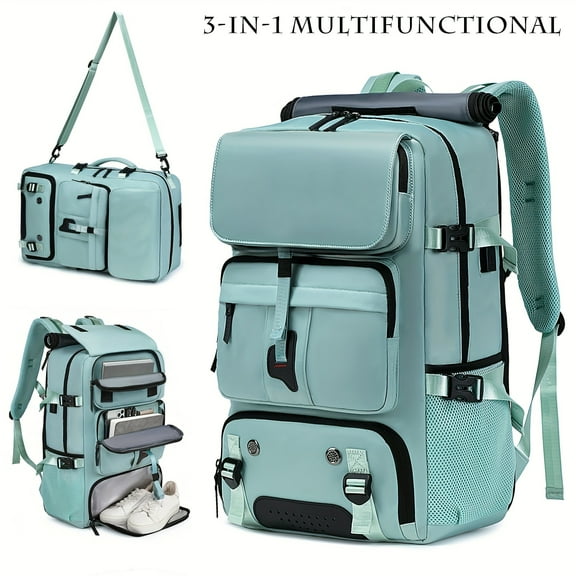 Outdoor Lightweight Laptop Backpack, 16" Multifunctional Business Travel Rucksack for Hiking Camping Campus Sports, Men & Women