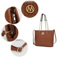 thumbnail image 4 of MKF Collection Alyne Vegan Leather Women's Shoulder Bag, Fashion Tote Purse Handbag by Mia K - Cognac, 4 of 9