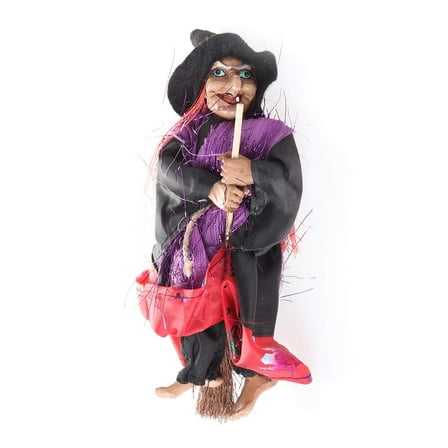 Clispeed Hanging Witch Figurine Spooky Atmosphere Halloween Props for Holiday Party Outdoor Decor Multi Color 2Pcs
