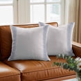 thumbnail image 3 of Vintage Boho Throw Pillow Cover Farmhouse Blue Cotton Linen Cushion Cover Throw Pillow Case with Invisible Zipper for Couch Sofa Bed Chair Car 16x16 Inch, 3 of 14