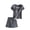 Gray, variant on Timegard 2 Piece Sets for Women Round Neck Short Sleeve Tops with Built in Bras Shorts Casual Workout Outfits