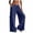 Navy, variant on Admvng Womens Cargo Linen Pants Wide Leg Drawstring Waist Casual Summer with Pockets