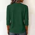 thumbnail image 4 of Womens Cotton Casual 3/4 Sleeve T Shirts Crew Neck Loose Fit Tops Solid Basic Tops Tees, 4 of 6