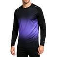 thumbnail image 2 of HOMADLES Mens Quick Dry Shirt Long Sleeve Soft Crewneck Shirts Breathable Lightweight Casual Tee for Gym Running Purple Size 2XL, 2 of 5