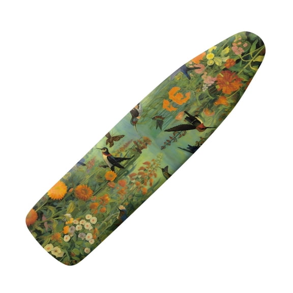 HELLHERO Most Iron Boards Ironing Board Pad Covers & Iron Pad Board Cover Fade - Proof with Easy Install Easy Installation Polyester Fabric with Universal Fit Hummingbird and Butterfly Pattern