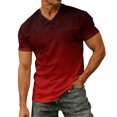 thumbnail image 3 of Men's Gradient V-Neck T-Shirt With Short Sleeve And Chest Pocket Featuring Tie Dye Casual Tee For Summer Spring Streetwear Outfits Gym Workout Gray L, 3 of 9