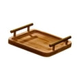 thumbnail image 4 of Bandeja de madera para servir con asas, bandeja de exhibición rectangular, bandeja para servir café Madera clara L, 4 of 9