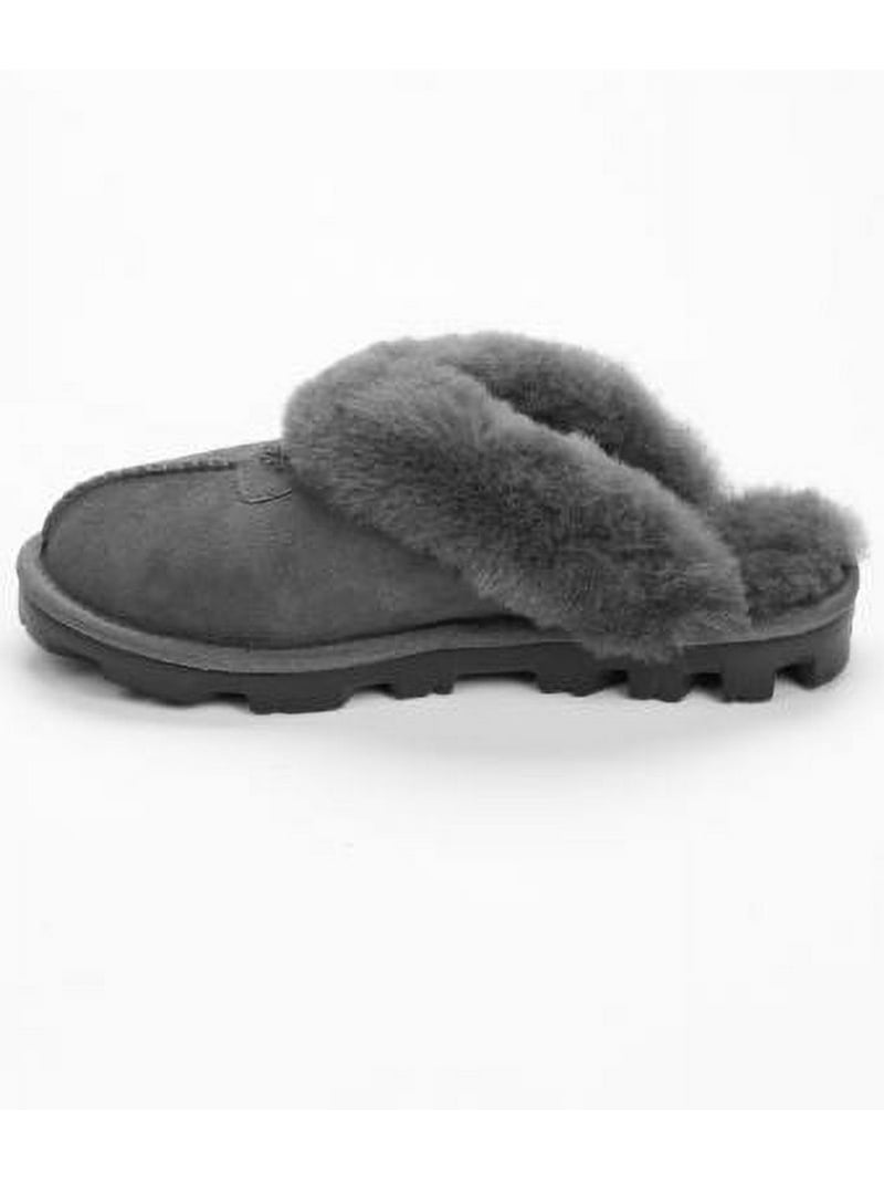 UGG Women's Coquette Grey Slipper with Soft Sheepskin and
