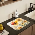 thumbnail image 5 of Yayeee Dish Drying Mat for Kitchen Counter 18" x 24" Microfiber Super Absorbent Coffee Decorative Pad, Beige Sunflowers, 5 of 9