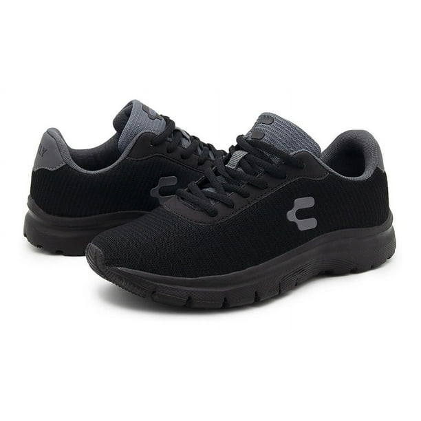 Tenis Deportivo Juvenil Negro Textil Charly Negro 22-26 negro 24