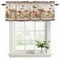 thumbnail image 2 of 2 Pack Valances for Windows, Vintage Mushroom Window Valances for Living Room/Bedroom/Bathroom, Spring Floral Retro Art Pastoral Botanical Light Filtering Kitchen Curtain Valance 42"W x12" L, 2 of 9