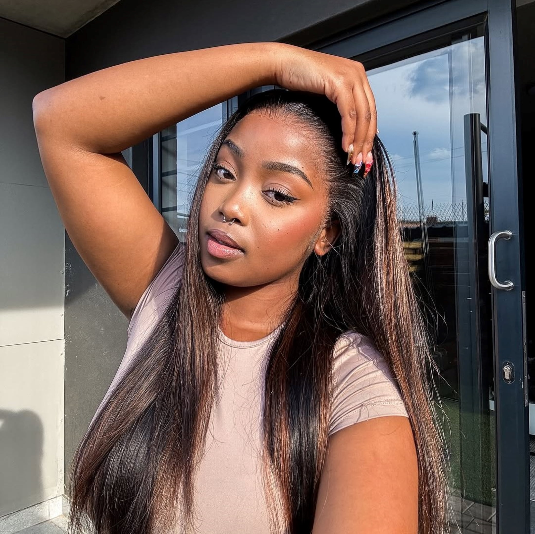 LUVME 13x4 Lace Front Wig 22" MB30# Medium Brown 100% Human Hair Pre Plucked Bleached Knots Glueless Straight 1 Piece