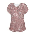 thumbnail image 4 of Awdenio New Summer Fashion Tops for Women 2024, Ladies V-Neck Fashion Casual Short-Sleeved Spring And Summer Top Pink XL, 4 of 5