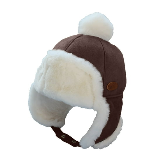 HUANBAI Kids Outdoor Winter Autumn Warm Baby Boy Girl Children Cute Pilot Ear Protections Cap Hat One Size