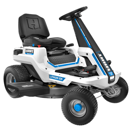 HART 80-Volt 30-inch Deck Lithium-Ion Riding Lawn Mower Kit, (1) Super Charger