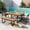 Gray, variant on 6-Piece Outdoor Dining Set with Acacia Wood Table, 4 Cushioned Chairs and Bench for 6-7 People, Patio Dining Set for Garden, Backyard, Gray Cushion