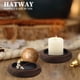 thumbnail image 5 of Portavelas Hatway de madera redondo con decoración rústica, 10 cm, 5 of 7