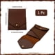 thumbnail image 2 of Cartera compacta multifuncional hecha a mano de cuero para guardar billetes con ranura para bolígrafo, tarjetero plegable minimalista delgado marrón., 2 of 7