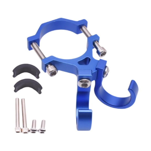 QccHieUs Bicycle/Motorcycle Bag Holder with Double Hook, Aluminum Alloy, Multifunctional, Blue 6x5cm