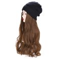 thumbnail image 3 of Women Winter Hat Wig Knit with Long Straight and Wavy Curly Hair for Party Daily Weddings and Special Events One Quality Piece, 3 of 3