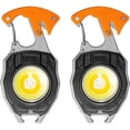 thumbnail image 1 of Shiyou- Lot de 2 Petite Lampe de Poche LED Multifonction, Porte-Clés Rechargeable, Mini Lampe de Travail Multifonction COB, 500 Lumens 7 Modes d'Éclairage avec Allume-Cigare, Coupe-Ceinture, Tournevis, Sifflet, Orange, 1 of 4