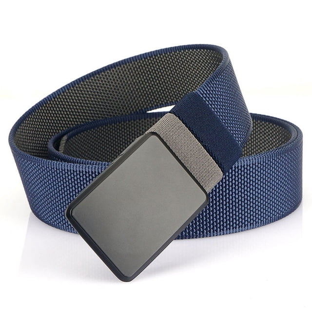 Cinturón de nailon de doble cara con hebilla giratoria para hombre, informal, combinable, sencillo, de lona, sencillo y elegante