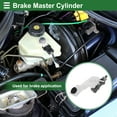 thumbnail image 2 of Brake Master Cylinder Hydraulic Master Cylinder for Mazda 3 2004-2013 Aluminum Alloy Plastic Reservoir No.BPYS4340ZB Silver Tone White Durable, 2 of 7