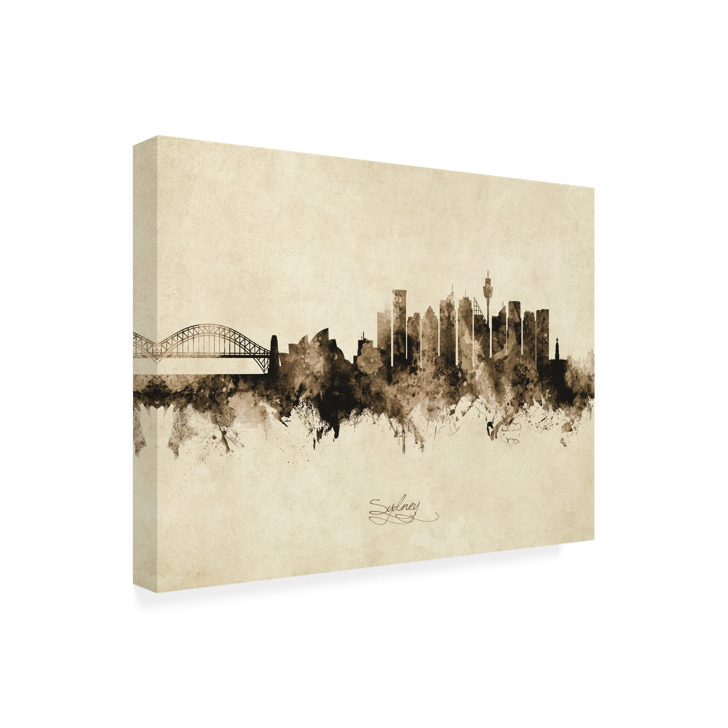 Michael Tompsett 'Sydney Australia Skyline Vintage' Canvas Art