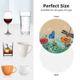 thumbnail image 6 of Yiaed Colorful Plants And Insects Print Leather Coasters for Drinks - Cup Coasters Coffee Table Kitchen Table Bar, Home & Office Gifts Handmade Drink Coasters-Round Shape, 6 of 6