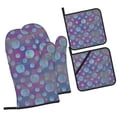 thumbnail image 2 of YFYANG Oven Mitts and Pot Holders Sets 4 Pieces, Non-Slip Heat Resistant Purple Polka Dots Watercolor Kitchen Glove Pot Mat for Cooking and Baking, 2 of 8