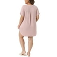thumbnail image 3 of Agnes Orinda Women's Plus Size Sleepshirt Short Sleeve Soft Pajamas Dress V Neck Button Down Nightgown 4X Pink, 3 of 6