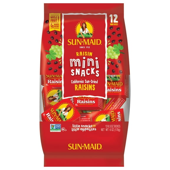 Sun-Maid® Mini-Snacks® California Sun-Dried Raisins 12-Count Bag/.5oz Cartons